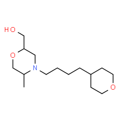 ChemSpider 2D Image | {5-Methyl-4-[4-(tetrahydro-2H-pyran-4-yl)butyl]-2-morpholinyl}methanol | C15H29NO3