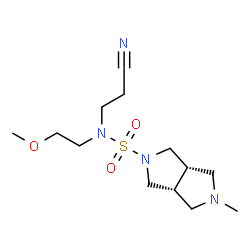 ChemSpider 2D Image | (3aR,6aS)-N-(2-Cyanoethyl)-N-(2-methoxyethyl)-5-methylhexahydropyrrolo[3,4-c]pyrrole-2(1H)-sulfonamide | C13H24N4O3S