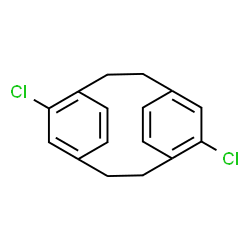 ChemSpider 2D Image | 5,11-dichlorotricyclo[8.2.2.24,7]hexadeca-4,6,10,12,13,15-hexaene | C16H14Cl2