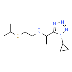 ChemSpider 2D Image | 1-(1-Cyclopropyl-1H-tetrazol-5-yl)-N-[2-(isopropylsulfanyl)ethyl]ethanamine | C11H21N5S