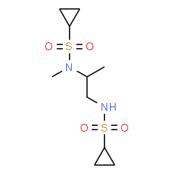 ChemSpider 2D Image | N-{1-[(Cyclopropylsulfonyl)amino]-2-propanyl}-N-methylcyclopropanesulfonamide | C10H20N2O4S2