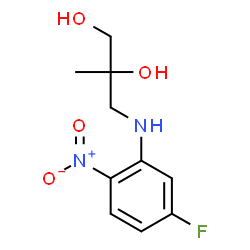 ChemSpider 2D Image | 3-[(5-Fluoro-2-nitrophenyl)amino]-2-methyl-1,2-propanediol | C10H13FN2O4