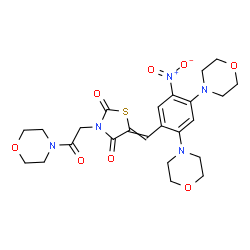 ChemSpider 2D Image | 5-[2,4-Di(4-morpholinyl)-5-nitrobenzylidene]-3-[2-(4-morpholinyl)-2-oxoethyl]-1,3-thiazolidine-2,4-dione | C24H29N5O8S
