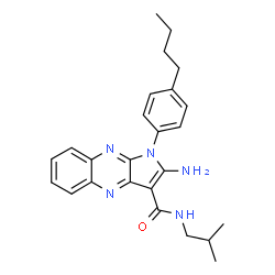 ChemSpider 2D Image | 2-Amino-1-(4-butylphenyl)-N-isobutyl-1H-pyrrolo[2,3-b]quinoxaline-3-carboxamide | C25H29N5O