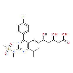 ChemSpider 2D Image | (3R,5R)-7-{4-(4-Fluorophenyl)-6-isopropyl-2-[methyl(methylsulfonyl)amino]-5-pyrimidinyl}-3,5-dihydroxy-6-heptenoic acid | C22H28FN3O6S