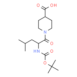 ChemSpider 2D Image | 1-(N-{[(2-Methyl-2-propanyl)oxy]carbonyl}leucyl)-4-piperidinecarboxylic acid | C17H30N2O5