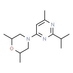 ChemSpider 2D Image | 4-(2-Isopropyl-6-methyl-4-pyrimidinyl)-2,6-dimethylmorpholine | C14H23N3O
