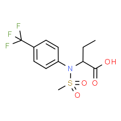ChemSpider 2D Image | 2-{(Methylsulfonyl)[4-(trifluoromethyl)phenyl]amino}butanoic acid | C12H14F3NO4S