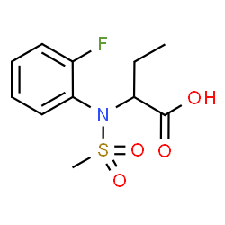 ChemSpider 2D Image | 2-[(2-Fluorophenyl)(methylsulfonyl)amino]butanoic acid | C11H14FNO4S
