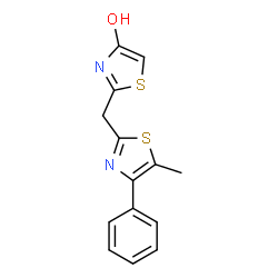 ChemSpider 2D Image | 2-[(5-methyl-4-phenyl-2-thiazolyl)methyl]-4-thiazolol | C14H12N2OS2