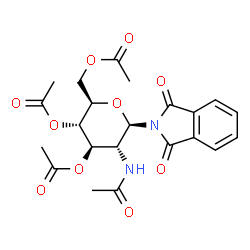 ChemSpider 2D Image | 2-(2-Acetamido-3,4,6-tri-O-acetyl-2-deoxy-beta-D-glucopyranosyl)-1H-isoindole-1,3(2H)-dione | C22H24N2O10