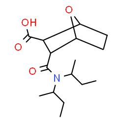 ChemSpider 2D Image | 3-(Di-sec-butylcarbamoyl)-7-oxabicyclo[2.2.1]heptane-2-carboxylic acid | C16H27NO4