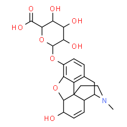 ChemSpider 2D Image | 6-Hydroxy-17-methyl-7,8-didehydro-4,5-epoxymorphinan-3-yl hexopyranosiduronic acid | C23H27NO9