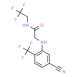 ChemSpider 2D Image | N~2~-[5-Cyano-2-(trifluoromethyl)phenyl]-N-(2,2,2-trifluoroethyl)glycinamide | C12H9F6N3O