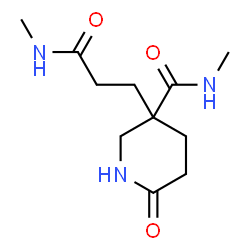 ChemSpider 2D Image | N-Methyl-3-[3-(methylamino)-3-oxopropyl]-6-oxo-3-piperidinecarboxamide | C11H19N3O3