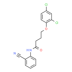 ChemSpider 2D Image | N-(2-Cyanophenyl)-4-(2,4-dichlorophenoxy)butanamide | C17H14Cl2N2O2