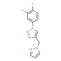 ChemSpider 2D Image | 1-(3-Chloro-4-fluorophenyl)-4-(1H-pyrazol-1-ylmethyl)-1H-1,2,3-triazole | C12H9ClFN5