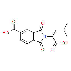 ChemSpider 2D Image | 2-(1-Carboxy-3-methylbutyl)-1,3-dioxo-5-isoindolinecarboxylic acid | C15H15NO6