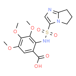ChemSpider 2D Image | 2-[(6,7-Dihydro-5H-pyrrolo[1,2-a]imidazol-3-ylsulfonyl)amino]-3,4,5-trimethoxybenzoic acid | C16H19N3O7S