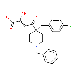 ChemSpider 2D Image | 4-[1-Benzyl-4-(4-chlorobenzyl)-4-piperidinyl]-2-hydroxy-4-oxo-2-butenoic acid | C23H24ClNO4