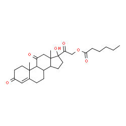 ChemSpider 2D Image | 17-Hydroxy-3,11,20-trioxopregn-4-en-21-yl hexanoate | C27H38O6