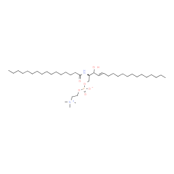 ChemSpider 2D Image | (2R,4E)-3-Hydroxy-2-(palmitoylamino)-4-octadecen-1-yl 2-(trimethylammonio)ethyl phosphate | C39H79N2O6P