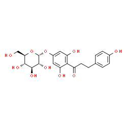 ChemSpider 2D Image | 3,5-Dihydroxy-4-[3-(4-hydroxyphenyl)propanoyl]phenyl alpha-D-glucopyranoside | C21H24O10