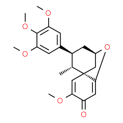 ChemSpider 2D Image | (1S,8R,10S,11R)-3-Methoxy-11-methyl-10-(3,4,5-trimethoxyphenyl)-7-oxatricyclo[6.3.1.0~1,6~]dodeca-2,5-dien-4-one | C22H26O6