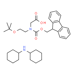 ChemSpider 2D Image | N-[(9H-Fluoren-9-ylmethoxy)carbonyl]-N-{2-[(2-methyl-2-propanyl)oxy]ethyl}glycine - N-cyclohexylcyclohexanamine (1:1) | C35H50N2O5