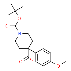 ChemSpider 2D Image | 1-Boc-4-(4-Methoxyphenyl)-4-piperidinecarboxylic acid | C18H25NO5