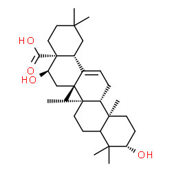 ChemSpider 2D Image | (3beta,5xi,16alpha,18alpha)-3,16-Dihydroxyolean-12-en-28-oic acid | C30H48O4