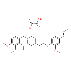 ChemSpider 2D Image | 1-{2-[2-Methoxy-4-(1-propen-1-yl)phenoxy]ethyl}-4-(2,3,4-trimethoxybenzyl)piperazine ethanedioate (1:1) | C28H38N2O9