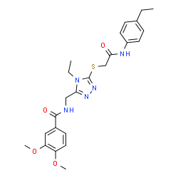 ChemSpider 2D Image | N-{[4-Ethyl-5-({2-[(4-ethylphenyl)amino]-2-oxoethyl}sulfanyl)-4H-1,2,4-triazol-3-yl]methyl}-3,4-dimethoxybenzamide | C24H29N5O4S