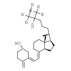 ChemSpider 2D Image | (3S,5E,7E)-(26,26,26,27,27,27-~2~H_6_)-9,10-Secocholesta-5,7,10-triene-3,25-diol | C27H38D6O2