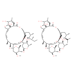 ChemSpider 2D Image | (1'R,2R,4'S,5S,6R,8'R,10'Z,12'S,13'S,14'Z,16'Z,20'R,21'R,24'S)-21',24'-Dihydroxy-6-isopropyl-5,11',13',22'-tetramethyl-2'-oxo-3,4,5,6-tetrahydrospiro[pyran-2,6'-[3,7,19]trioxatetracyclo[15.6.1.1~4,8~.
0~20,24~]pentacosa[10,14,16,22]tetraen]-12'-yl 2,6-dideoxy-4-O-(2,6-dideoxy-3-O-methyl-alpha-L-arabino-hexopyranosyl)-3-O-methyl-alpha-L-arabino-hexopyranoside - (1'R,2R,4'S,5S,6R,8'R,10'Z,12'S,13'S,1
4'Z,16'Z,20'R,21'R,24'S)-6-[(2S)-2-butanyl]-21',24'-dihydroxy-5,11',13',22'-tetramethyl-2'-oxo-3,4,5,6-tetrahydrospiro[pyran-2,6'-[3,7,19]trioxatetracyclo[15.6.1.1~4,8~.0~20,24~]pentacosa[10,14,16,22]
tetraen]-12'-yl 2,6-dideoxy-4-O-(2,6-dideoxy-3-O-methyl-alpha-L-arabino-hexopyranosyl)-3-O-methyl-alpha-L-arabino-hexopyranoside (1:1) | C95H146O28