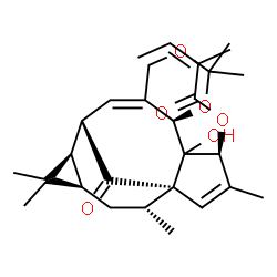 ChemSpider 2D Image | (1S,4S,6R,13S,14R,16R,18R)-5-Hydroxy-3,8,8,15,15,18-hexamethyl-19-oxo-7,9-dioxapentacyclo[11.5.1.0~1,5~.0~6,11~.0~14,16~]nonadeca-2,11-dien-4-yl (2Z)-2-methyl-2-butenoate | C28H38O6