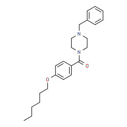 ChemSpider 2D Image | (4-Benzyl-1-piperazinyl)[4-(hexyloxy)phenyl]methanone | C24H32N2O2