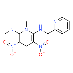 ChemSpider 2D Image | N,1-Dimethyl-3,5-dinitro-N'-(2-pyridinylmethyl)-1,4-dihydro-2,6-pyridinediamine | C13H16N6O4