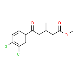 ChemSpider 2D Image | Methyl 5-(3,4-dichlorophenyl)-3-methyl-5-oxopentanoate | C13H14Cl2O3