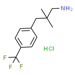 ChemSpider 2D Image | 2,2-Dimethyl-3-[4-(trifluoromethyl)phenyl]-1-propanamine hydrochloride (1:1) | C12H17ClF3N