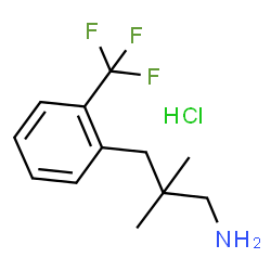 ChemSpider 2D Image | 2,2-Dimethyl-3-[2-(trifluoromethyl)phenyl]-1-propanamine hydrochloride (1:1) | C12H17ClF3N