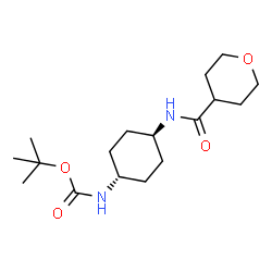 ChemSpider 2D Image | tert-butyl N-[(1r,4r)-4-(oxane-4-amido)cyclohexyl]carbamate | C17H30N2O4