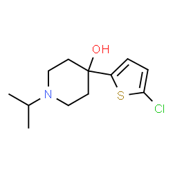 ChemSpider 2D Image | 4-(5-Chloro-2-thienyl)-1-isopropyl-4-piperidinol | C12H18ClNOS