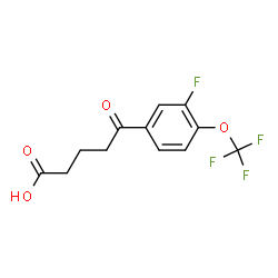 ChemSpider 2D Image | 5-[3-Fluoro-4-(trifluoromethoxy)phenyl]-5-oxopentanoic acid | C12H10F4O4