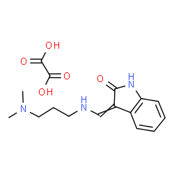 ChemSpider 2D Image | 3-({[3-(Dimethylamino)propyl]amino}methylene)-1,3-dihydro-2H-indol-2-one ethanedioate (1:1) | C16H21N3O5