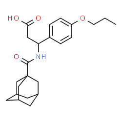 ChemSpider 2D Image | 3-[(Adamantan-1-ylcarbonyl)amino]-3-(4-propoxyphenyl)propanoic acid | C23H31NO4