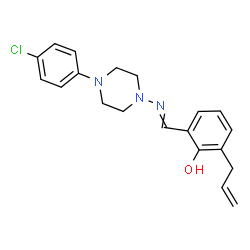 ChemSpider 2D Image | 2-allyl-6-({[4-(4-chlorophenyl)-1-piperazinyl]imino}methyl)phenol | C20H22ClN3O