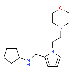 ChemSpider 2D Image | N-({1-[2-(4-Morpholinyl)ethyl]-1H-pyrrol-2-yl}methyl)cyclopentanamine | C16H27N3O