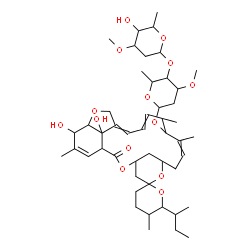 ChemSpider 2D Image | 6-sec-Butyl-21',24'-dihydroxy-5,11',13',22'-tetramethyl-2'-oxo-3,4,5,6-tetrahydrospiro[pyran-2,6'-[3,7,19]trioxatetracyclo[15.6.1.1~4,8~.0~20,24~]pentacosa[10,14,16,22]tetraen]-12'-yl 2,6-dideoxy-4-O-
(2,6-dideoxy-3-O-methylhexopyranosyl)-3-O-methylhexopyranoside | C48H74O14