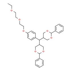 ChemSpider 2D Image | 5,5'-({4-[2-(2-Ethoxyethoxy)ethoxy]phenyl}methylene)bis(2-phenyl-1,3-dioxane) | C33H40O7